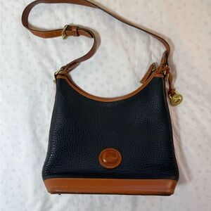 Dooney & Bourke Black and Tan Leather Shoulder Bag